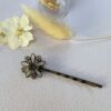 barrette a cheveux argente fine fleur filigrane laoobijoux retro mariage vintage