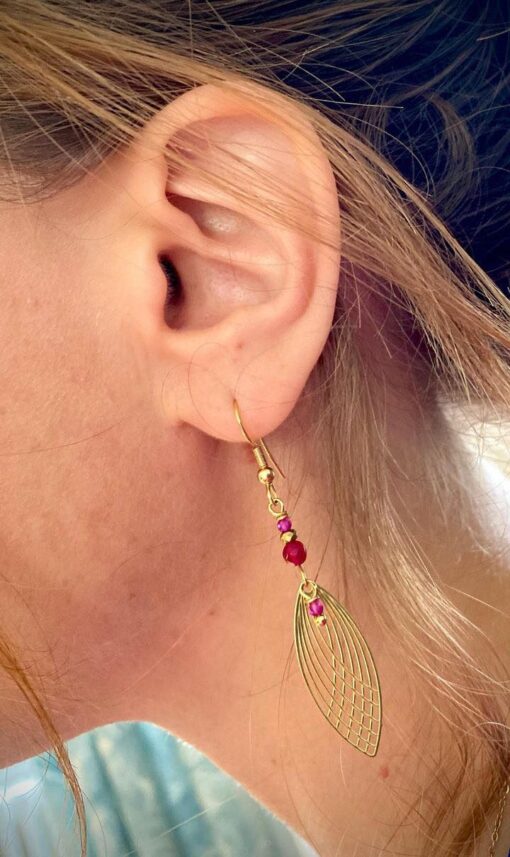 Boucles d'oreille plume Laoobijoux