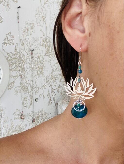 Boucles d'oreille grand lotus Laoobijoux