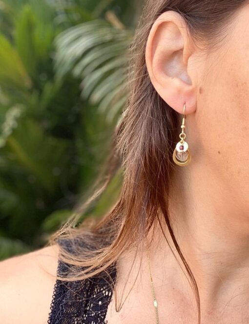 Boucles d'oreille fines gouttes Laoobijoux