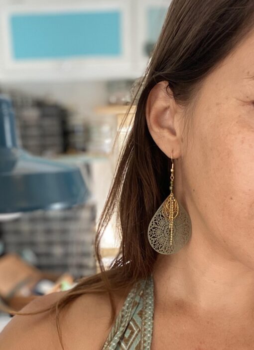 Boucles d'oreille grand filigrane goutte laoobijoux