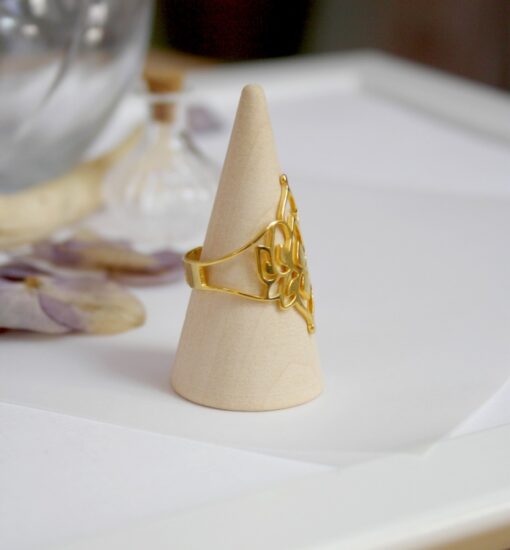 Bague réglable filigrane acier inoxydable doré Laoobijoux d