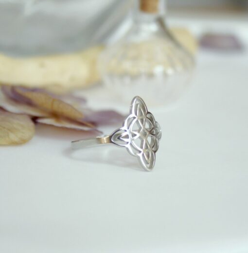 Bague réglable petit filigrane acier inoxydable argenté Laoobijoux d