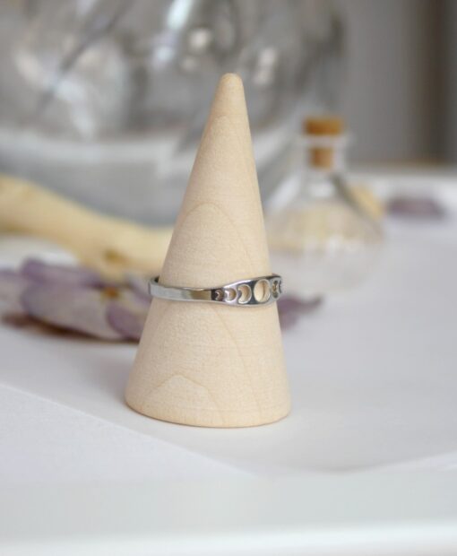 Petite Bague Croissant de Lune Acier Inoxydable Laoobijoux a