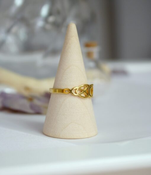 Petite Bague lune Acier Inoxydable doré Laoobijoux