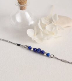Bracelet Lapis Lazuli Acier Inoxydable Laoobijoux