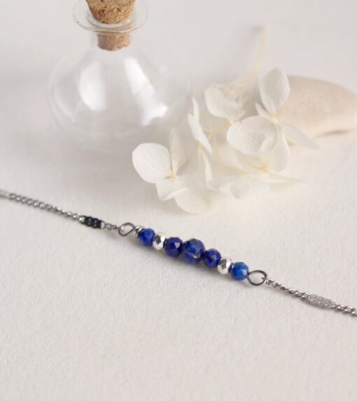 Bracelet Lapis Lazuli Acier Inoxydable Laoobijoux