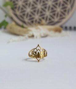 Bague lotus réglable doré Laoobijoux