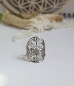 Bague mandala acier inoxydable Laoobijoux b